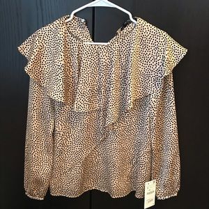 Zara Polka Dot Satin Top